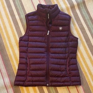 Ladies Burgundy Down Ariat Vest XS